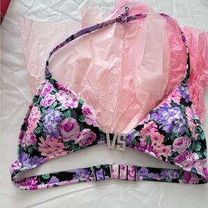 Victoria's Secret Floral Bra with Purple and Pink Accents Size S, never worn